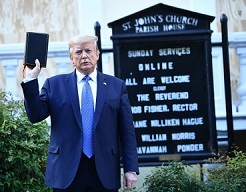 Trump waving Bible
