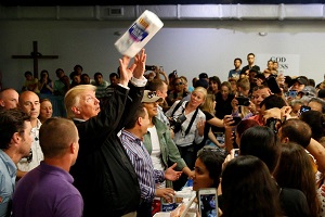 Trump Throws Paper Towels at People